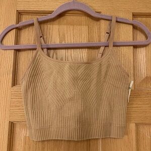 Aerie Tan Ribbed Crop Top